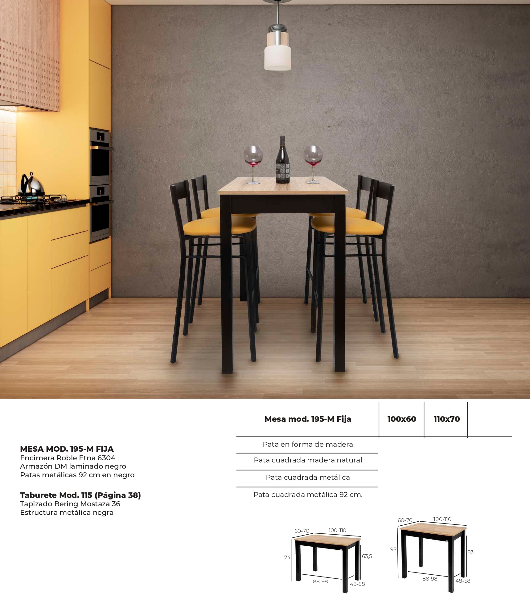 1033-195-M Mesa de cocina